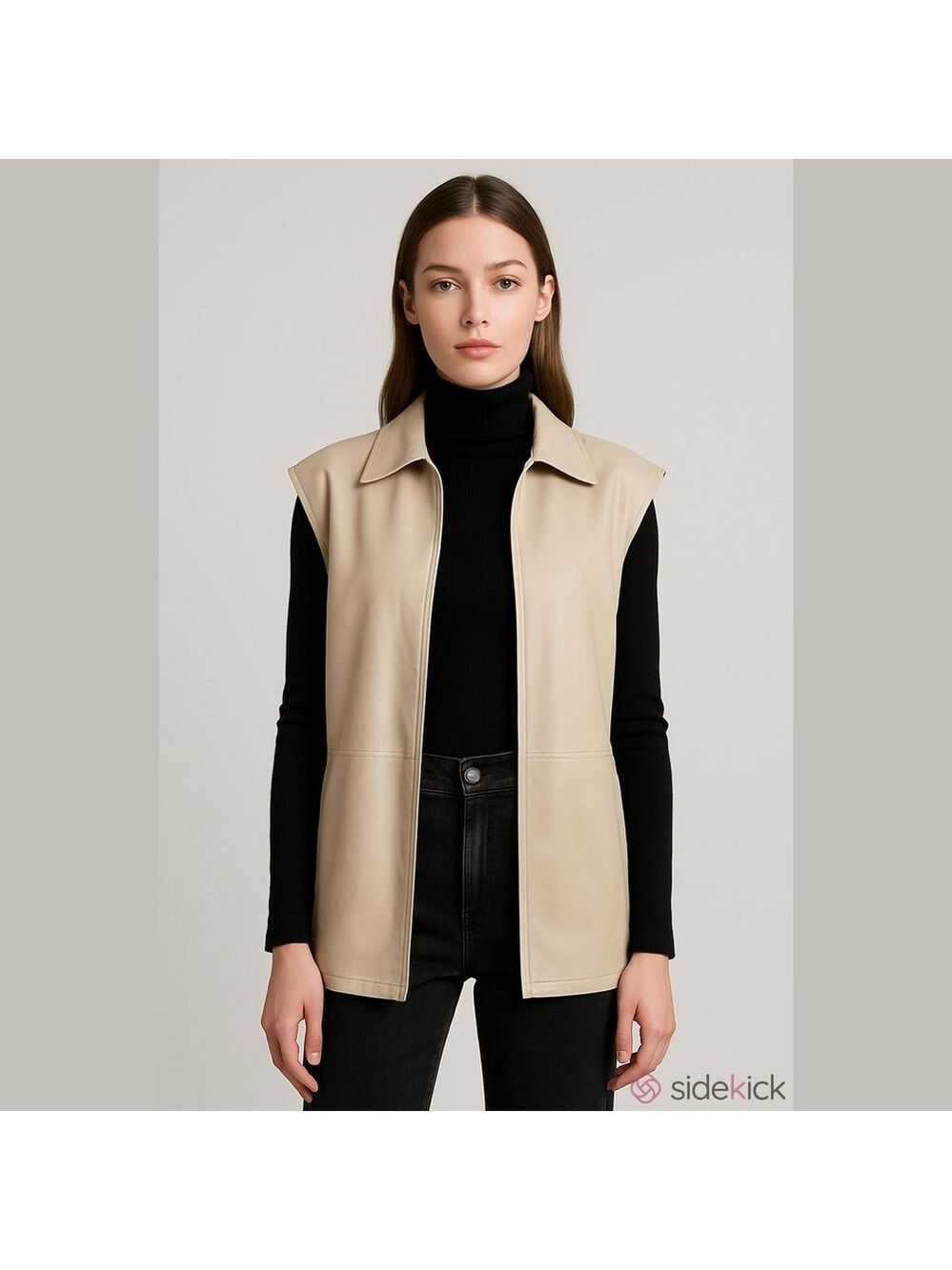 Marc of NY Pleather Vest, Size XL, PTP 24”, L32”, Pockets, Plus Size.  (T6)